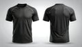 Blank Black Athletic T-Shirt Mockup, Front and Back Views Royalty Free Stock Photo