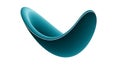 Hyperbole: A Striking Teal Geometric Form Defining the Concept on White Background Royalty Free Stock Photo