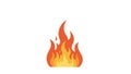 Vibrant orange and red stylized flame illustration isolated on white background for energy or danger concepts Royalty Free Stock Photo