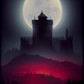 Dracula eclissi lunare nebbia leggera Royalty Free Stock Photo