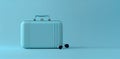 Suitcase, Minimal Travel Concept with blue background