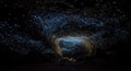 glowworm cave with bioluminescent lights display Royalty Free Stock Photo