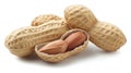 peanuts in shell shelled peanuts groundnuts. Royalty Free Stock Photo