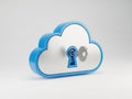 Cloud Security Concept Key in Cloud Shape, Data Protection and Safety Illustration Royalty Free Stock Photo