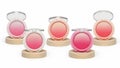 Collection of compact makeup blushers Royalty Free Stock Photo