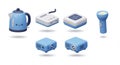 Cute Blue Gadgets Royalty Free Stock Photo