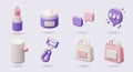 AI-Generated 3D Cosmetic Icons Royalty Free Stock Photo