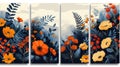 Floral and Geometric Square Art Templates for Social Media, Apps, Banners, and Web Ads Royalty Free Stock Photo
