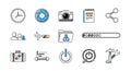 Set of modern interface icons, flat design, clean and modern look Royalty Free Stock Photo
