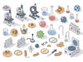 Illustration of various scientific equipment and samples Royalty Free Stock Photo