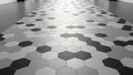 Modern Black and White Hexagonal Tile Floor Pattern Royalty Free Stock Photo