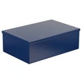 A sleek and modern dark blue storage box with a textured surface Royalty Free Stock Photo