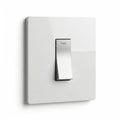 Modern minimalist wall light switch in sleek white finish Royalty Free Stock Photo
