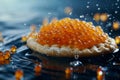 Artistic Herring Roe on Cracker Royalty Free Stock Photo