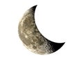 A crescent moon captured in striking detail against a plain background Royalty Free Stock Photo