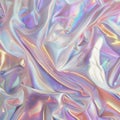 Crinkled holographic texture with iridescent highlights. AI generated Royalty Free Stock Photo