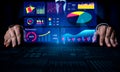 Business Analytics Dashboard with Graphs and Charts Displayed on Digital Screen for Performance Evaluation Impute Royalty Free Stock Photo
