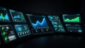 Advanced Futuristic Dashboard: The Future of Data Visualization Royalty Free Stock Photo