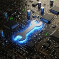 Close-up view of a circuit board Royalty Free Stock Photo