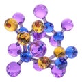 A vibrant and intricate molecular structure with colorful spherical atoms and connecting bonds Royalty Free Stock Photo