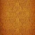 Elegant Golden Floral Wallpaper Design, AI Generated