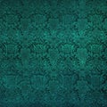 Elegant Teal Damask Wallpaper Design with Vintage Floral Patterns, AI Generated Royalty Free Stock Photo