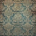 Vintage Damask Wallpaper Texture with Elegant Floral Patterns, AI Generated Royalty Free Stock Photo