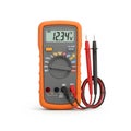 Digital multimeter with probes isolated on white background Royalty Free Stock Photo