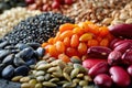 Assortment of Seeds and Beans: A Colorful Mix of Healthy Food Royalty Free Stock Photo