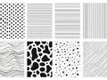 Collection of black and white abstract patterns for design Royalty Free Stock Photo