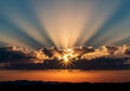 The image showcases a dramatic sunset Royalty Free Stock Photo