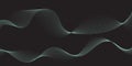 This image showcases a dynamic abstract design featuring light mint-green wave-like lines on a deep black background