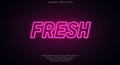 Vibrant pink neon light sign displaying the word FRESH Royalty Free Stock Photo
