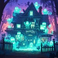 Spooky Halloween House Makeover Royalty Free Stock Photo