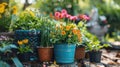 Essential Gardening Equipment for the Avid Gardener - Complete with Flowerpots Royalty Free Stock Photo