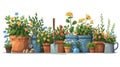 Essential Gardening Equipment for the Avid Gardener - Complete with Flowerpots Royalty Free Stock Photo