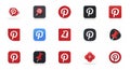 Fifteen Pinterest logo designs on white background Royalty Free Stock Photo
