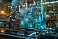 Advanced Industrial Control Panel with Futuristic Display