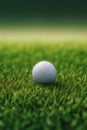 Golf ball nestled in the grass, awaiting its next swing