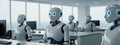 Robotic Workforce in Modern Office Royalty Free Stock Photo