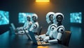 Robotic Workforce in a Modern Office Royalty Free Stock Photo