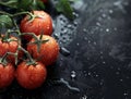 Beautiful cherry tomatoes on a dark background