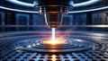 Quantum Energy Ignition: Futuristic Science in Action Royalty Free Stock Photo