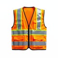 High Visibility Reflective Safety Vest with Multiple Pockets and Transparent Background Royalty Free Stock Photo
