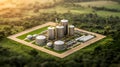 Aerial View of a Biofuel Plant Emphasizing Sustainable Energy Solutions for a Greener Future Royalty Free Stock Photo