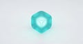 A Captivating Teal Cube Design on Clean White Background is visually stunning. Royalty Free Stock Photo