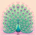 Colorful Peacock: Majestic and Beautiful Royalty Free Stock Photo