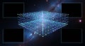 Futuristic quantum data cube in deep space Royalty Free Stock Photo