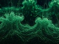 Swirling green particles in dark space Royalty Free Stock Photo