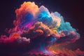 Ai Generative Mystical Multicolored Clouds with Neon Blue and Purple Hues background